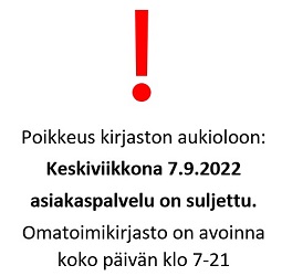 Read more about the article Poikkeus kirjaston aukioloon